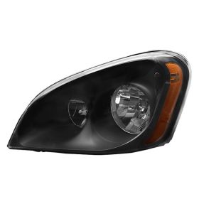 Black Headlight For 2008-2016 Freightliner Cascadia With Halogen Bulb, Driver's Left