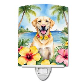 NEW Yellow Labrador Retriever Luau Ceramic Night Light Compact, UL-Certified, Ideal for Bedroom, Bathroom, Nursery, Hallway, Kitchen, 6x4x3