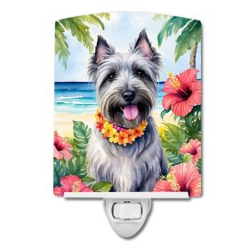 NEW Skye Terrier Luau Ceramic Night Light Compact, UL-Certified, Ideal for Bedroom, Bathroom, Nursery, Hallway, Kitchen, 6x4x3, Multicolor