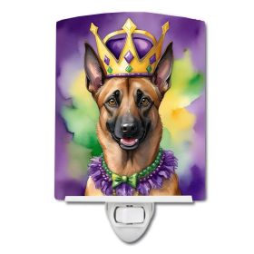NEW Belgian Malinois King of Mardi Gras Ceramic Night Light Compact, UL-Certified, Ideal for Bedroom, Bathroom, Nursery, Hallway, Kitchen, 6x4x3