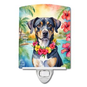 NEW Catahoula Luau Ceramic Night Light Compact, UL-Certified, Ideal for Bedroom, Bathroom, Nursery, Hallway, Kitchen, 6x4x3, Multicolor