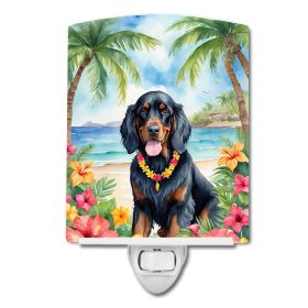 NEW Gordon Setter Luau Ceramic Night Light Compact, UL-Certified, Ideal for Bedroom, Bathroom, Nursery, Hallway, Kitchen, 6x4x3, Multicolor