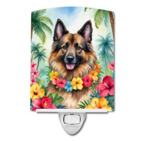 NEW Belgian Tervuren Luau Ceramic Night Light Compact, UL-Certified, Ideal for Bedroom, Bathroom, Nursery, Hallway, Kitchen, 6x4x3, Multicolor