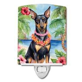 NEW Manchester Terrier Luau Ceramic Night Light Compact, UL-Certified, Ideal for Bedroom, Bathroom, Nursery, Hallway, Kitchen, 6x4x3, Multicolor
