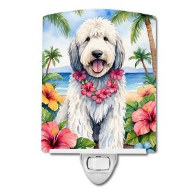 NEW Komondor Luau Ceramic Night Light Compact, UL-Certified, Ideal for Bedroom, Bathroom, Nursery, Hallway, Kitchen, 6x4x3, Multicolor
