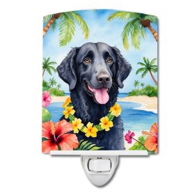 NEW Curly-Coated Retriever Luau Ceramic Night Light Compact, UL-Certified, Ideal for Bedroom, Bathroom, Nursery, Hallway, Kitchen, 6x4x3, Multico