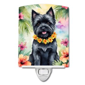 NEW Cairn Terrier Luau Ceramic Night Light Compact, UL-Certified, Ideal for Bedroom, Bathroom, Nursery, Hallway, Kitchen, 6x4x3, Multicolor (Default: Default)